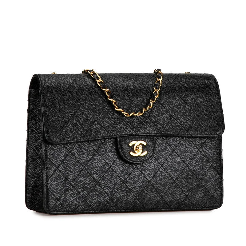 Chanel Classic Flap Bag for Evening PartyChanel Jumbo Classic Caviar Single Flap Bag Leather Shoulder Bag in Good condition