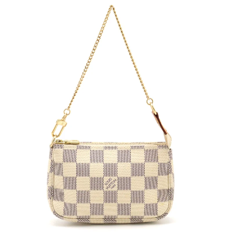 Louis Vuitton bags with a front - flap pocket for quick - access itemsLouis Vuitton Damier Azur Mini Pochette Accessory N58010