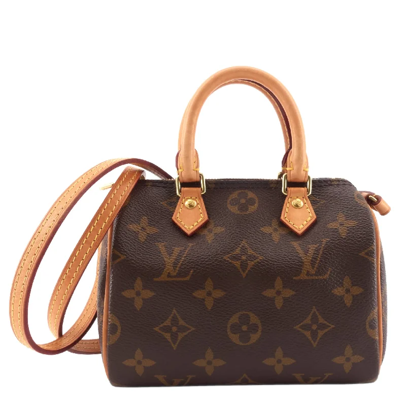 Ladies Louis Vuitton shoulder bags with a single - handle silhouetteSpeedy Nano Monogram Canvas Bag