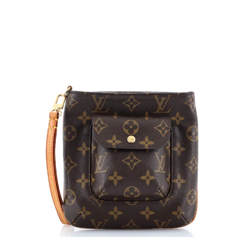 Louis Vuitton bags with a snap - button closure and a decorative charm for stylePartition Wristlet Clutch Monogram Canvas