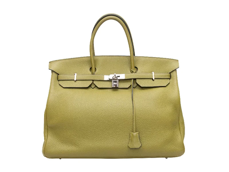 Vert Chartreuse Hermes Clemence Birkin 40 Handbag