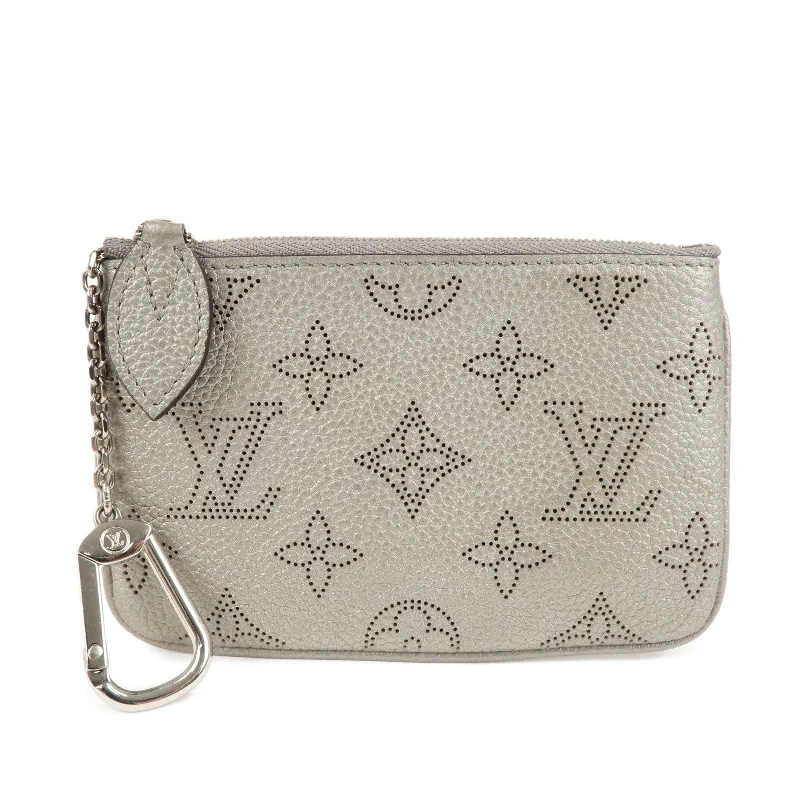 Louis Vuitton bags with a chain - link trim and a leather body for a modern edgeLouis Vuitton Monogram Mahina Pochette Cles Coin Case M81704