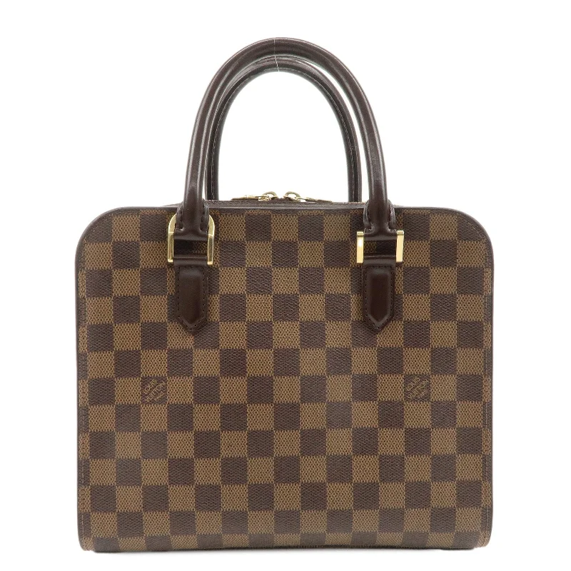 Louis Vuitton handbags with a metal - framed clasp for durabilityLouis Vuitton Damier Ebene Triana Hand Bag Brown N51155