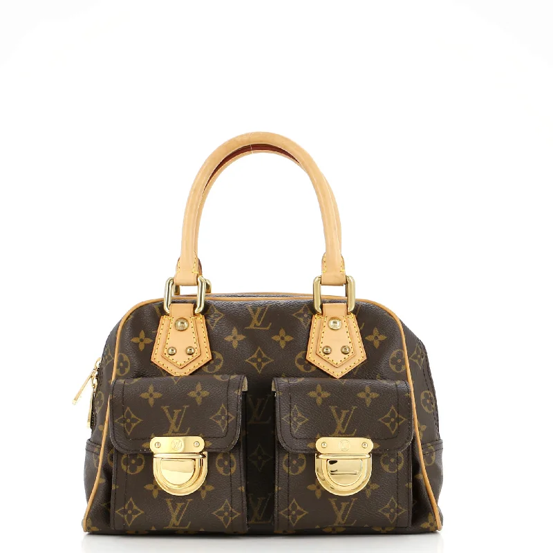 Louis Vuitton handbags with a patent - leather finish for a shiny lookManhattan Handbag Monogram Canvas PM