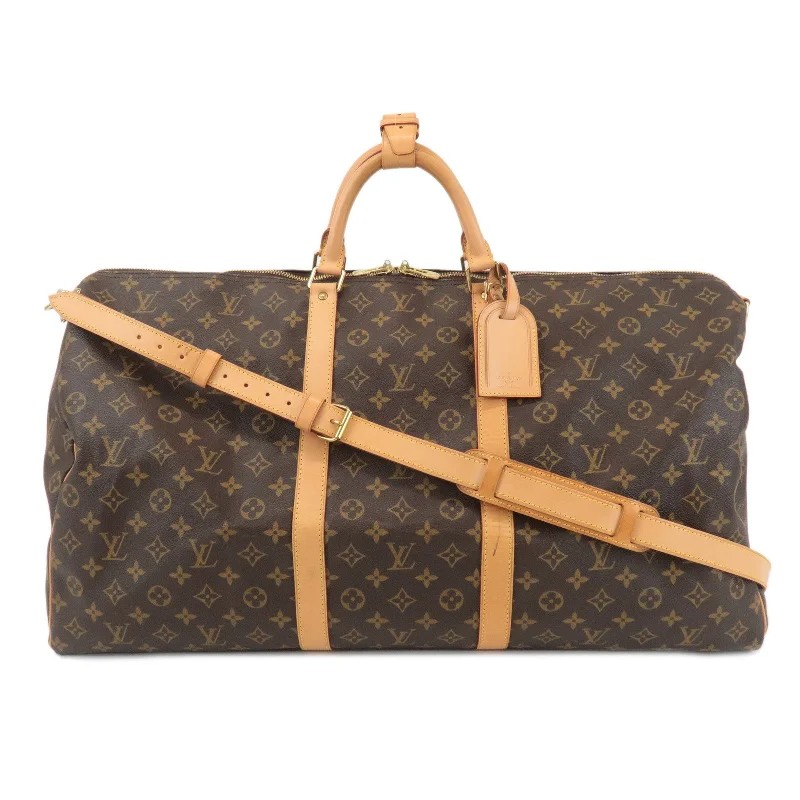 Louis Vuitton bags with a detachable mirror inside for on - the - go touch - upsLouis Vuitton Monogram Keep All Bandouliere 60 Bag M41412