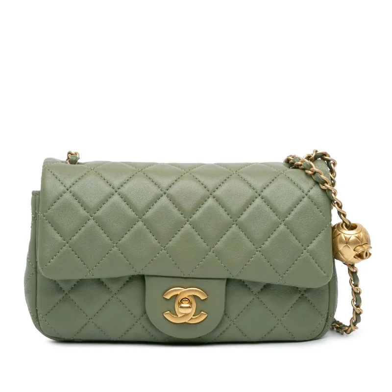 Chanel New Arrival Handbag with Gold HardwareGreen Chanel Mini Rectangular Lambskin Pearl Crush Flap Crossbody Bag