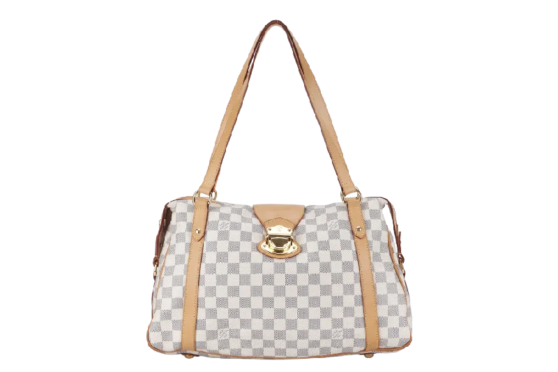 Louis Vuitton Twist bags with the iconic LV - turnlock closureLOUIS VUITTON STRESA GM (N42220) DAMIER AZUR GOLD HARDWARE NO DUST COVER