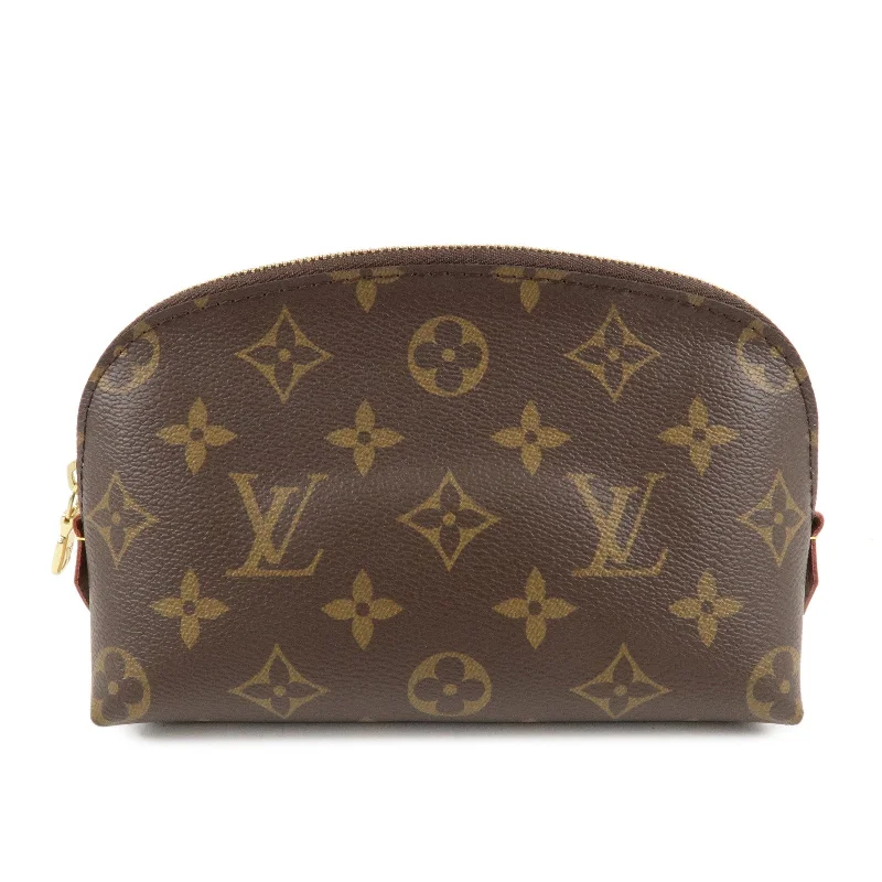 Louis Vuitton handbags with a patent - leather finish for a shiny lookLouis Vuitton Monogram Pochette Cosmetic Pouch Brown M47515