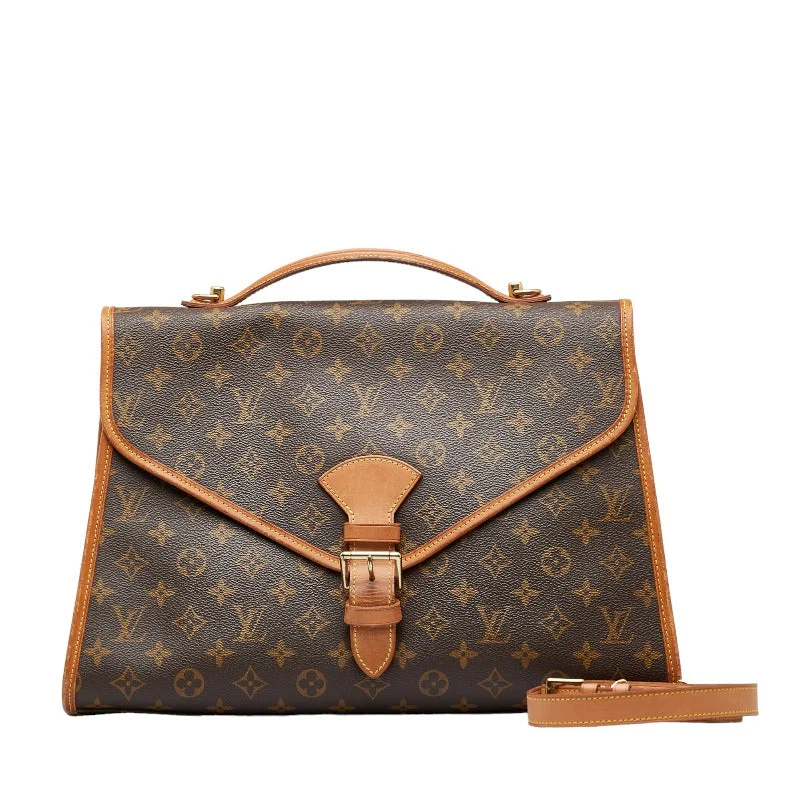 Ladies Louis Vuitton shoulder bags with a single - handle silhouetteLouis Vuitton Monogram Beverly Handbag Business Bag 2WAY M51120