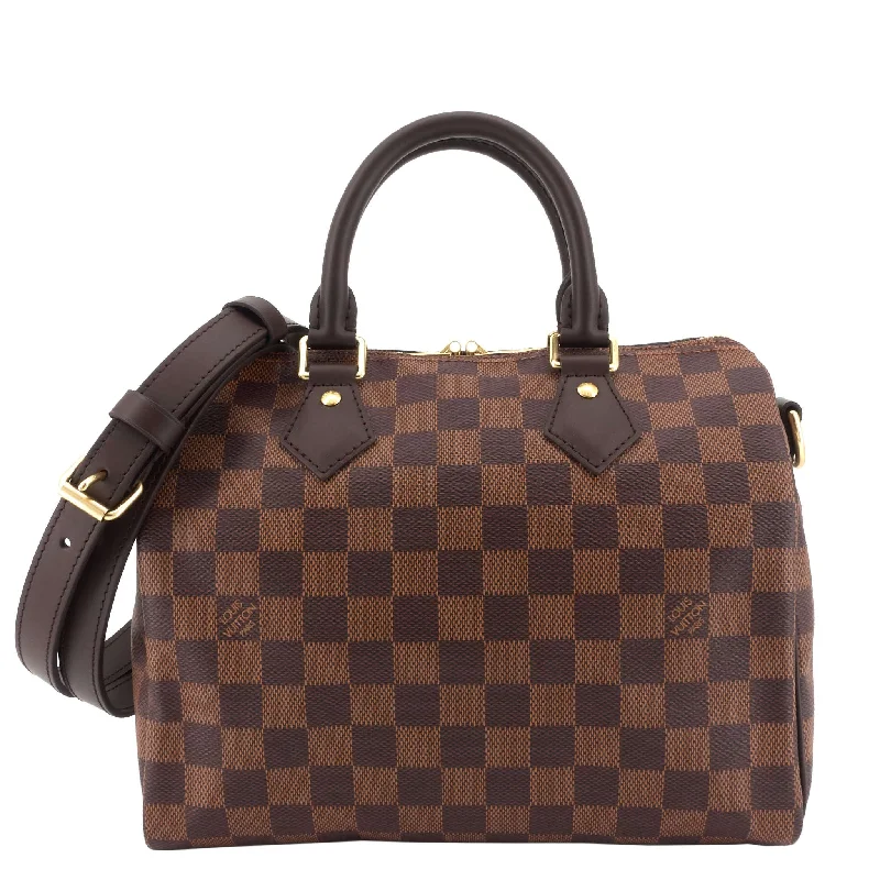 Louis Vuitton bags with a front - zip pocket for small items like keysSpeedy 25 Bandoulière Damier Ebene Canvas Bag