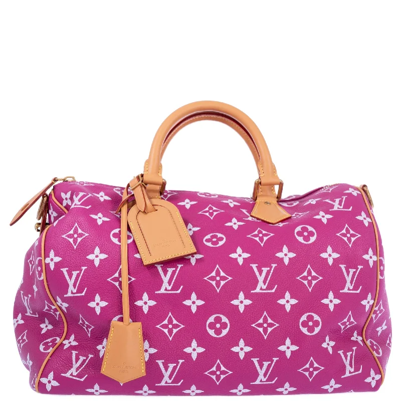 Ladies Louis Vuitton shoulder bags with a wide - width strap for comfortLouis Vuitton Speedy P9 Bandoulière 40 Pink Agate