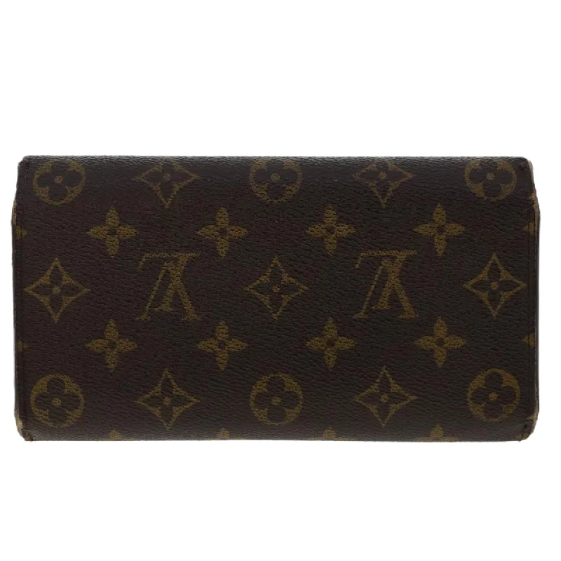 Louis Vuitton handbags with a patent - leather finish for a shiny lookLOUIS VUITTON Monogram Portefeuille International Long Wallet M61217 Auth 50212