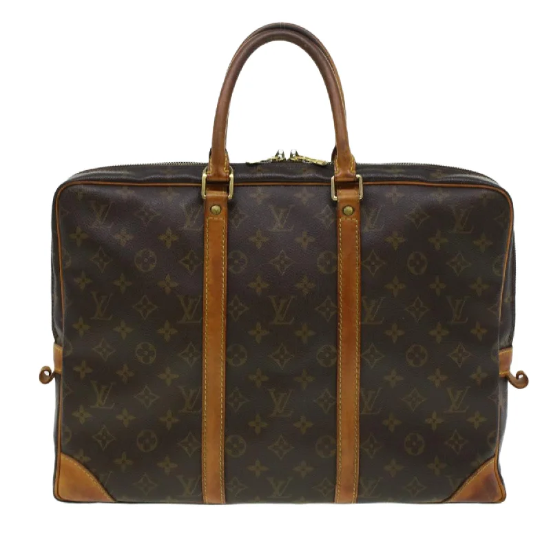 Ladies Louis Vuitton shoulder bags with a magnetic - closure flap for easeLouis Vuitton Monogram Porte Documents Voyage Business Bag M53361 LV Auth 44117