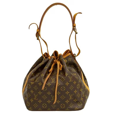 Louis Vuitton tote bags with a water - resistant coating for outdoor useLouis Vuitton Petit Noe Monogram Shoulder Bag Brown M42226