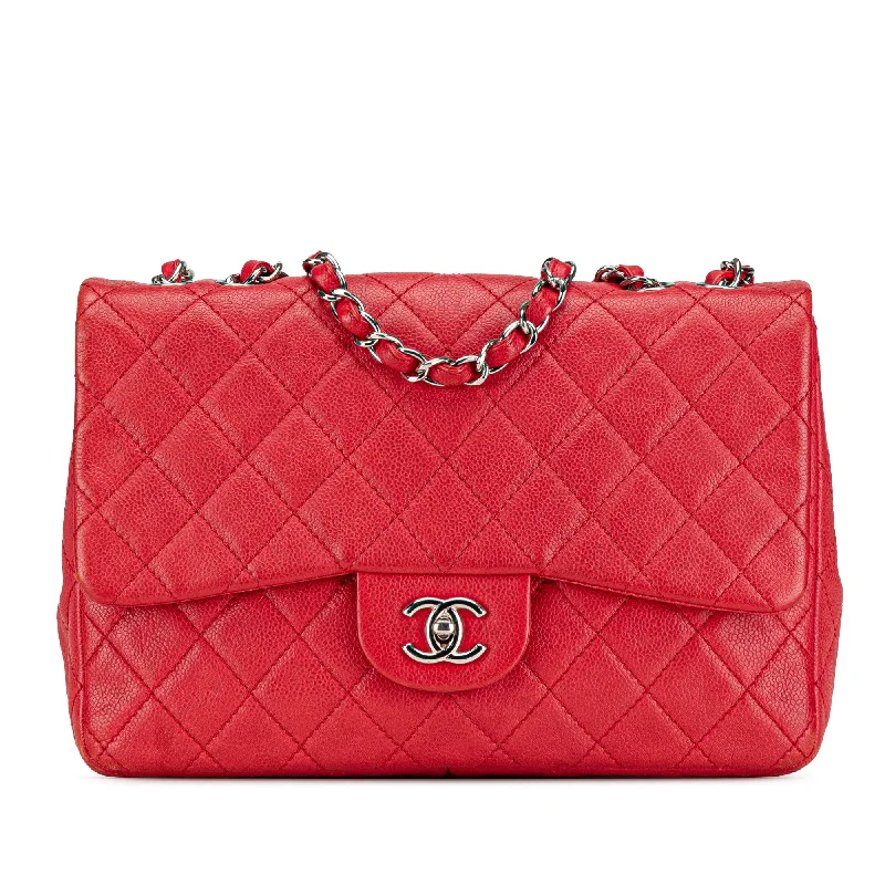 Chanel Limited Edition Handbag for CollectorsRed Chanel Jumbo Classic Caviar Single Flap Shoulder Bag