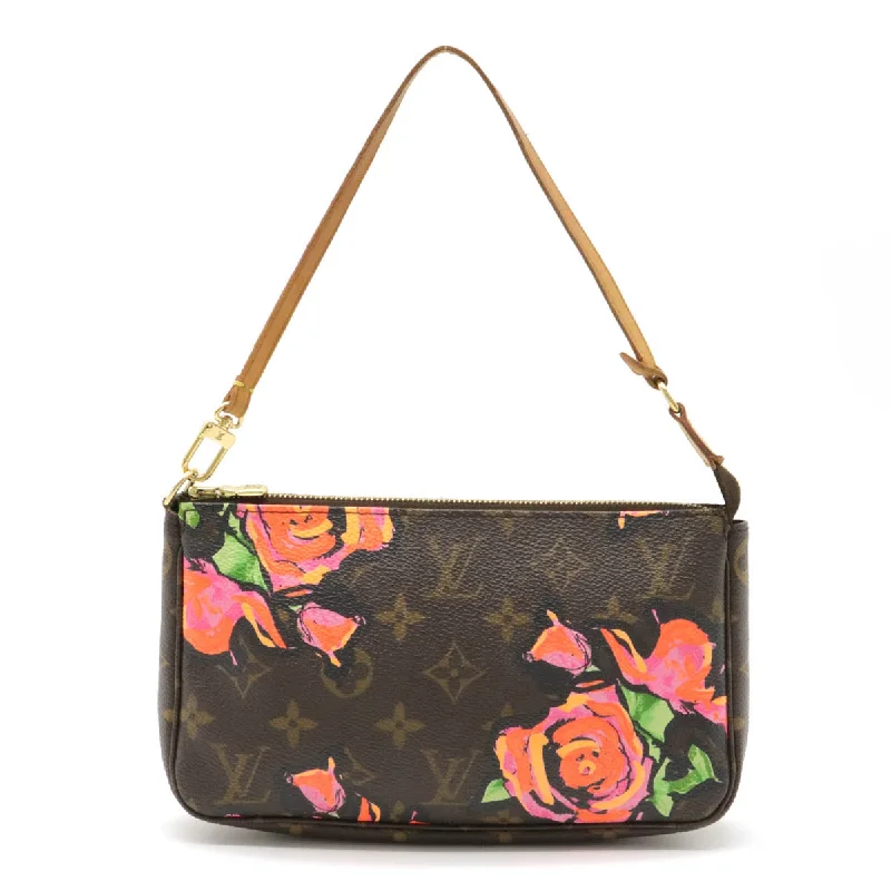 Louis Vuitton tote bags with a printed LV logo on the front for brand visibilityLouis Vuitton Monogram Rose Pochette Accessory M48615