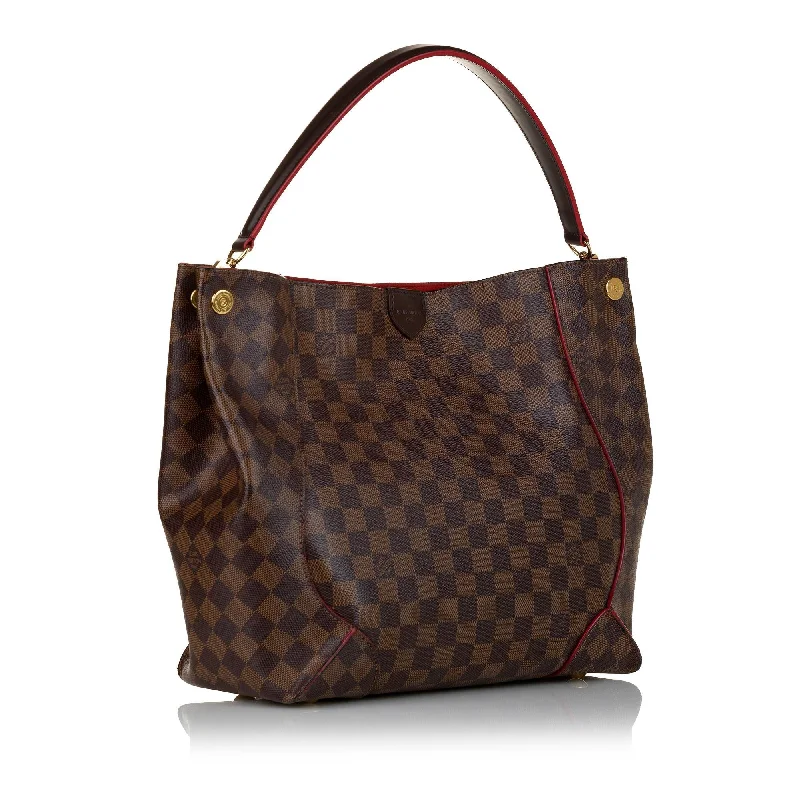 Ladies Louis Vuitton Petite Malle bags in a pastel color for a soft lookLouis Vuitton Damier Ebene Caissa Hobo (33724)