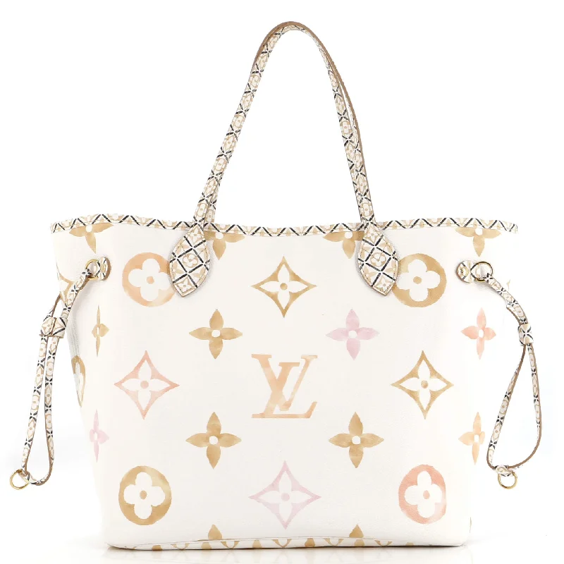 Louis Vuitton bags with a front - zip pocket for small items like keysNeverfull NM Tote By The Pool Monogram Watercolor Giant MM