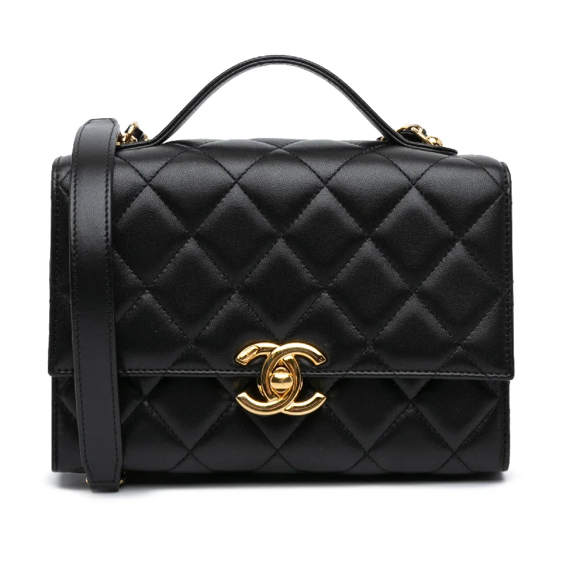 Chanel Small Crossbody Bag for TravelBlack Chanel Mini Quilted Lambskin Golden Plate Flap Satchel