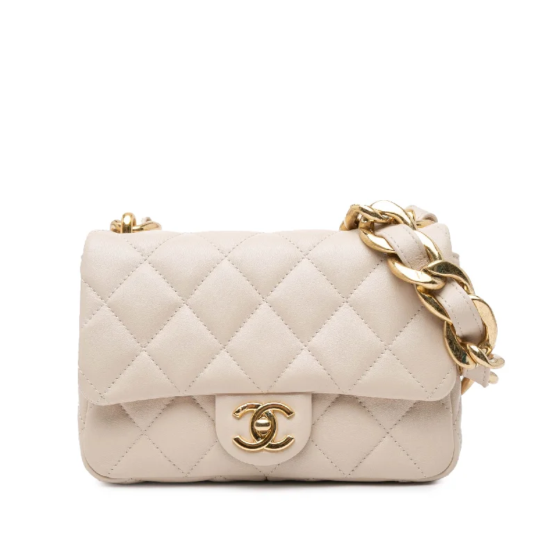 Chanel Luxury Handbag for High - End EventsBeige Chanel Small Quilted Lambskin Funky Town Flap Shoulder Bag