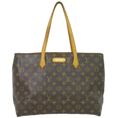 Louis Vuitton bags with a detachable mirror inside for on - the - go touch - upsLouis Vuitton Wilshire GM Monogram Tote Bag M45645