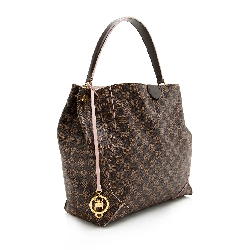 Louis Vuitton tote bags with a double - handle and shoulder - strap optionLouis Vuitton Damier Ebene Caissa Hobo (22486)