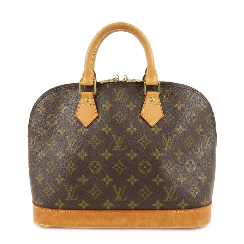 Louis Vuitton tote bags with a double - handle and shoulder - strap optionLouis Vuitton Monogram Alma Hand Bag Brown Gold HDW M51130