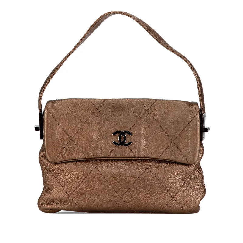 Chanel Lightweight Handbag for Daily ErrandsBrown Chanel CC Quilted Calfskin Mademoiselle Flap Shoulder Bag