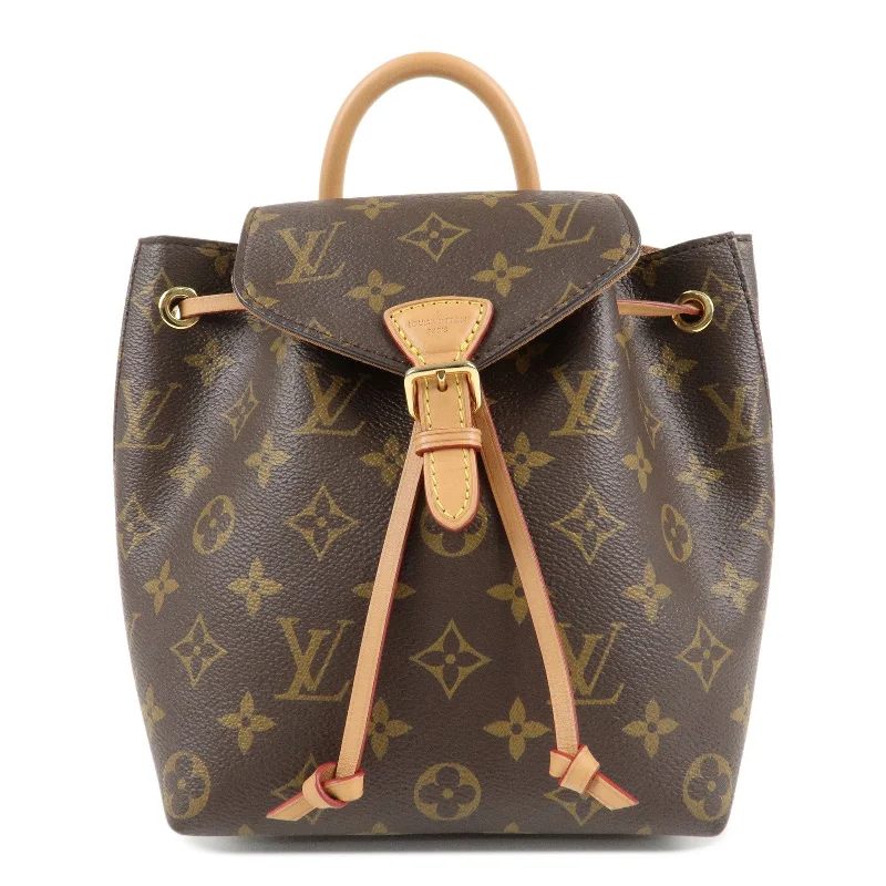 Louis Vuitton bags with a detachable mirror inside for on - the - go touch - upsLouis Vuitton Monogram Montsouris NM BB Back Pack M45502