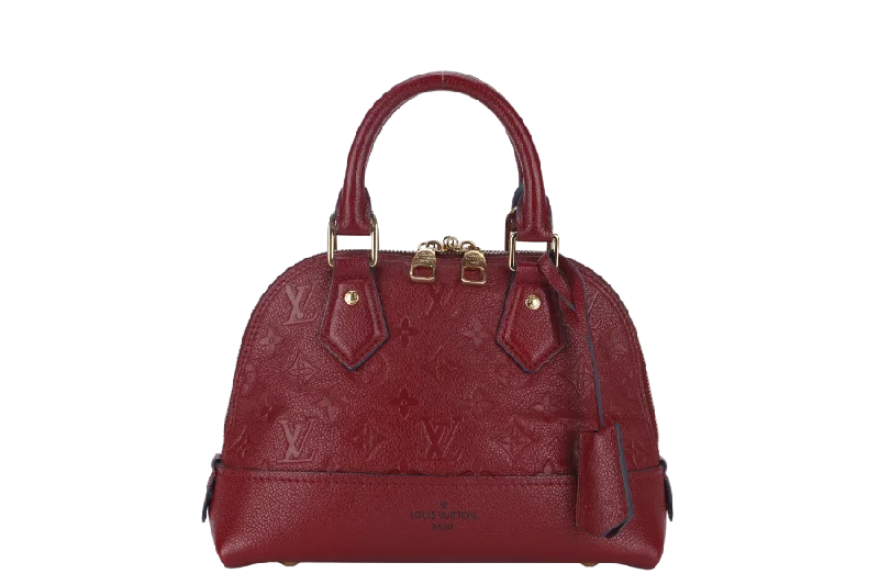 Louis Vuitton crossbody bags with a woven leather strap for textureLOUIS VUITTON ALMA NEO BB (M44829) CHERRY BERRY EMPREINTE LEATHER GOLD HARDWARE WITH STRAP, LOCK& KEYS, DUST COVER AND BOX