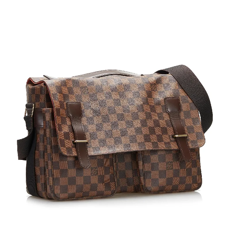 Ladies Louis Vuitton shoulder bags with a wide - width strap for comfortLouis Vuitton Damier Ebene Broadway 36510)