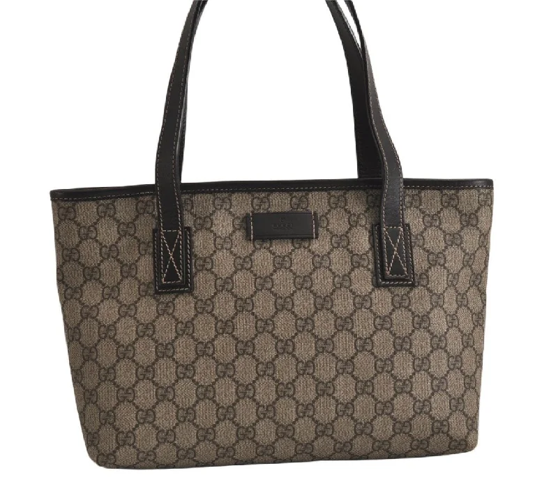 Ladies Gucci Dionysus bags with a chain - link shoulder strapAuthentic GUCCI Vintage Shoulder Tote Bag GG PVC Leather 211138 Brown 0211K