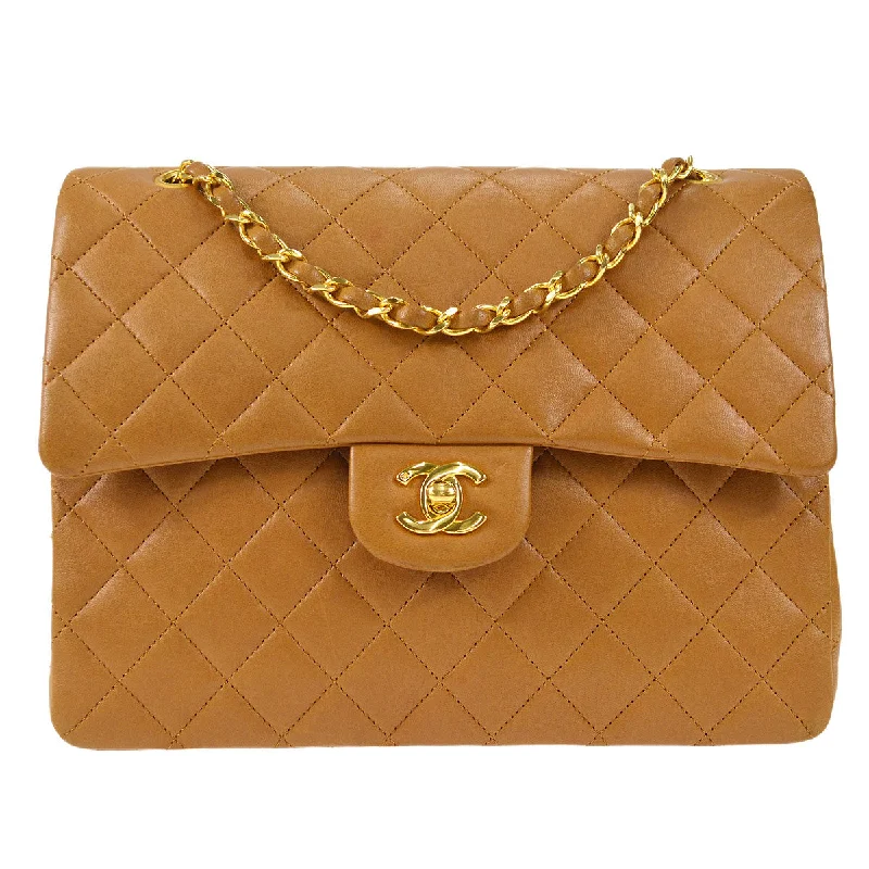 Chanel Quilted Leather Shoulder Bag for FashionistasChanel 1989-1991 Tall Classic Double Flap Medium Camel Lambskin