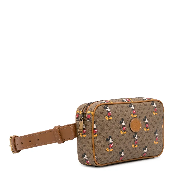 Women Gucci Sylvie bags with a detachable ribbon detailGucci GG Supreme Mickey Belt Bag (SHG-wmmSkK)