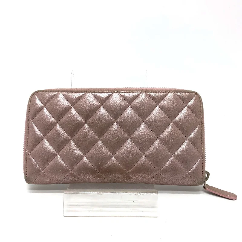 Chanel Chain Strap Handbag for Everyday UseChanel A80003 CC Mark Zip Around Long Wallet pink