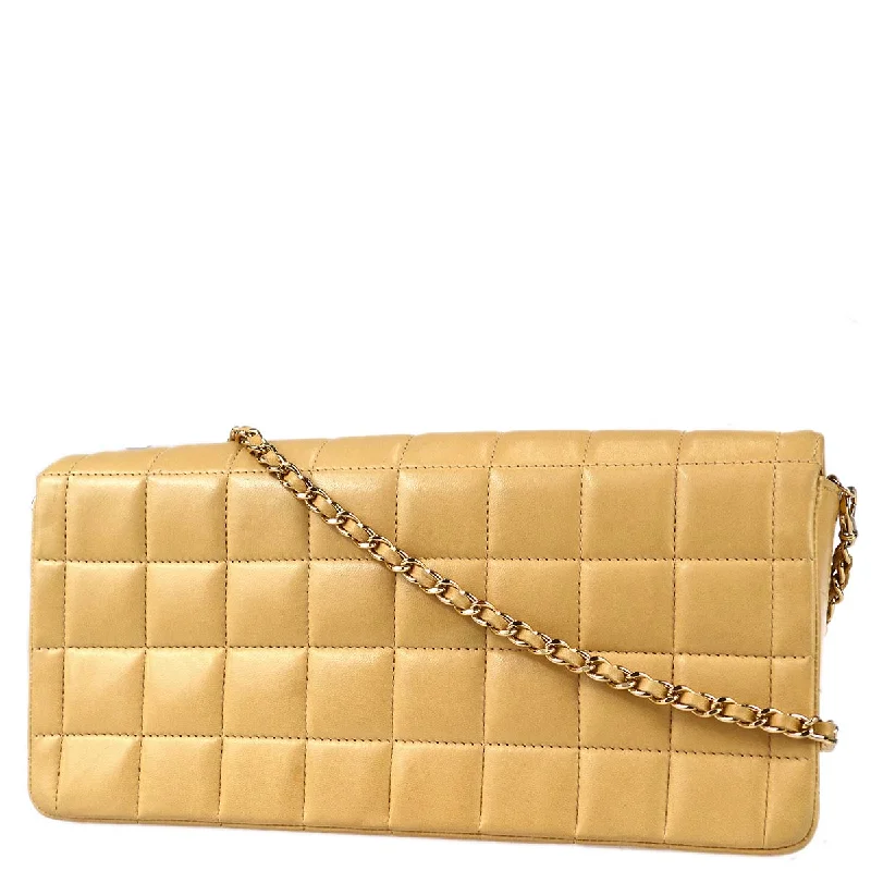 Chanel Designer Handbag with Unique DesignChanel 2004-2005 Beige Lambskin Choco Bar East West