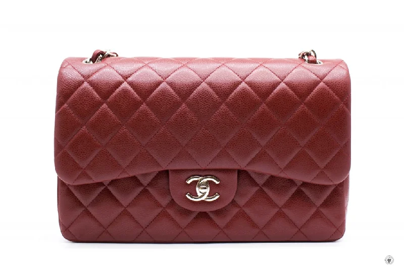 Chanel Limited Edition Handbag for CollectorsChanel A58600 Classic CC Red Caviar Jumbo Shoulder Bags Shw