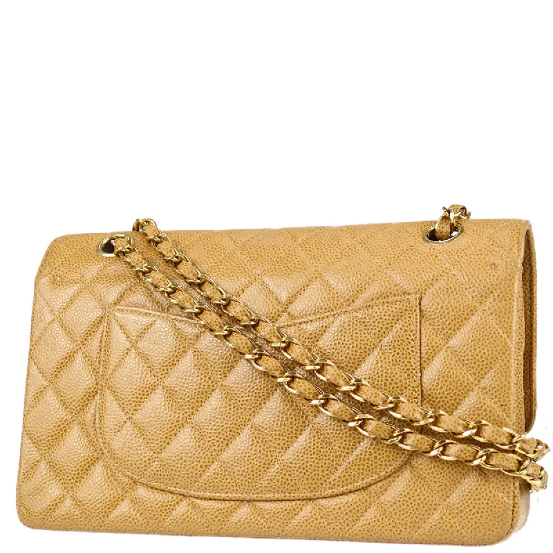 Chanel Luxury Handbag for High - End EventsChanel 2003-2004 Beige Caviar Medium Classic Double Flap Bag