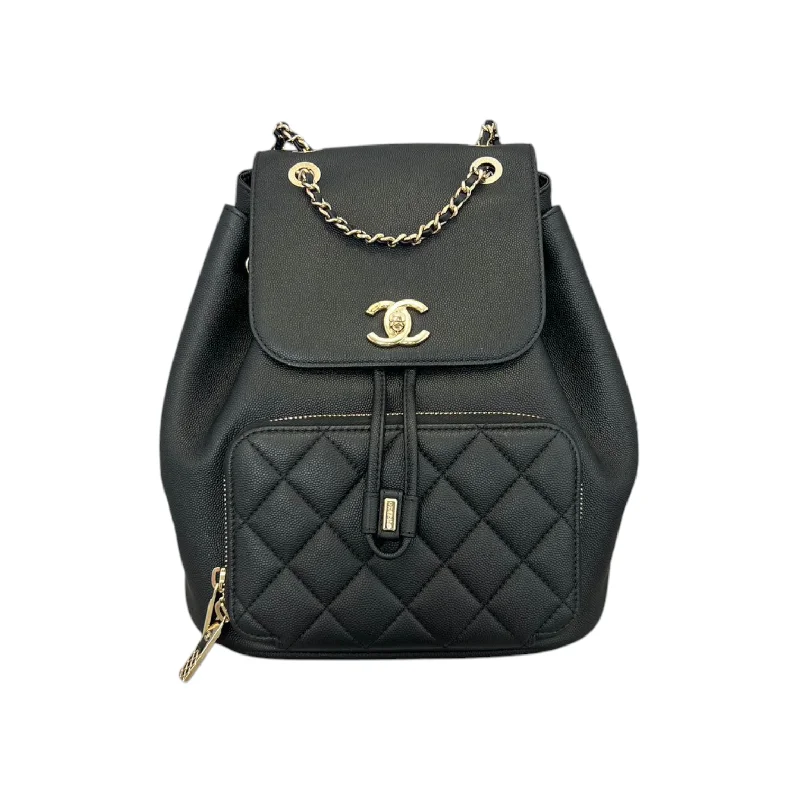 Chanel Designer Handbag with Unique DesignCaviar Quilted Business Affinity Backpack Black GHW