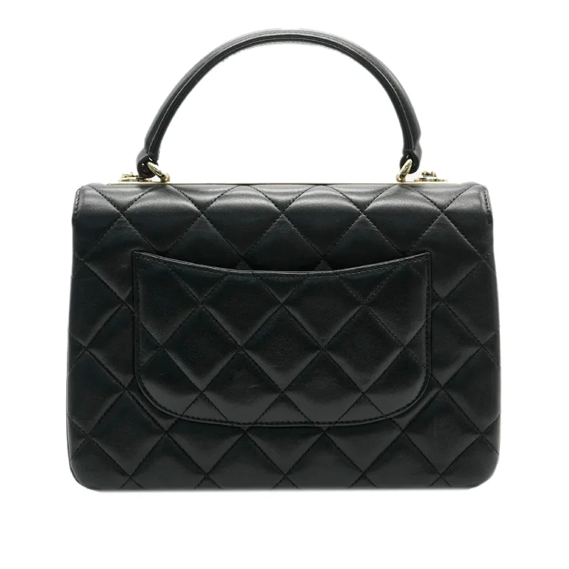 Chanel All - Match Handbag for Versatile StylingCHANEL Black Quilted Lambskin Small Trendy CC Dual Handle Flap Bag