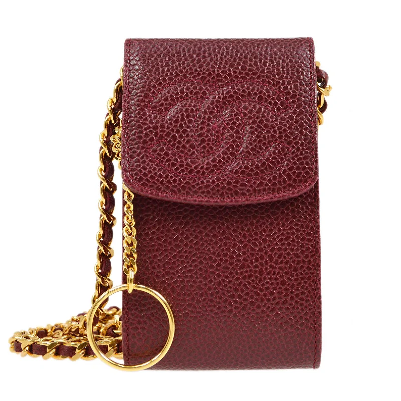 Chanel Small Crossbody Bag for TravelChanel 1994-1996 Timeless Key Case Bordeaux Caviar