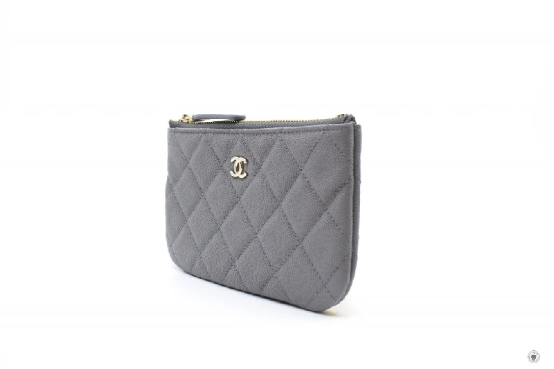 Chanel Vintage Inspired Handbag for Retro LoversChanel A82365 Y33352  Classic Mini Pouch NJ531   Grey Caviar Shoulder Bags Pbhw