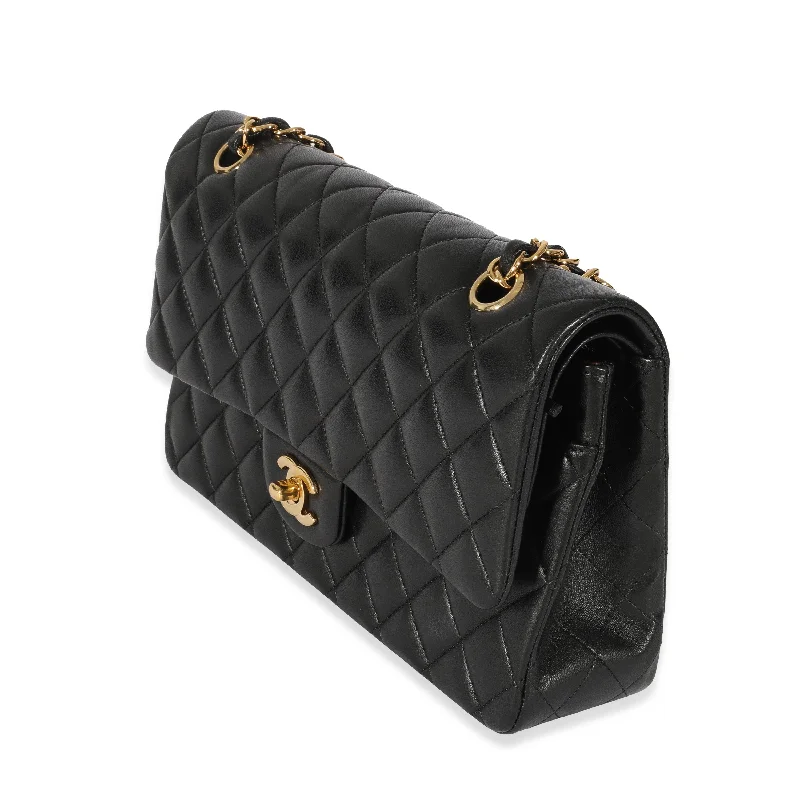 Chanel Classic Flap Bag for Evening PartyChanel Black Quilted Lambskin Medium Classic Double Flap