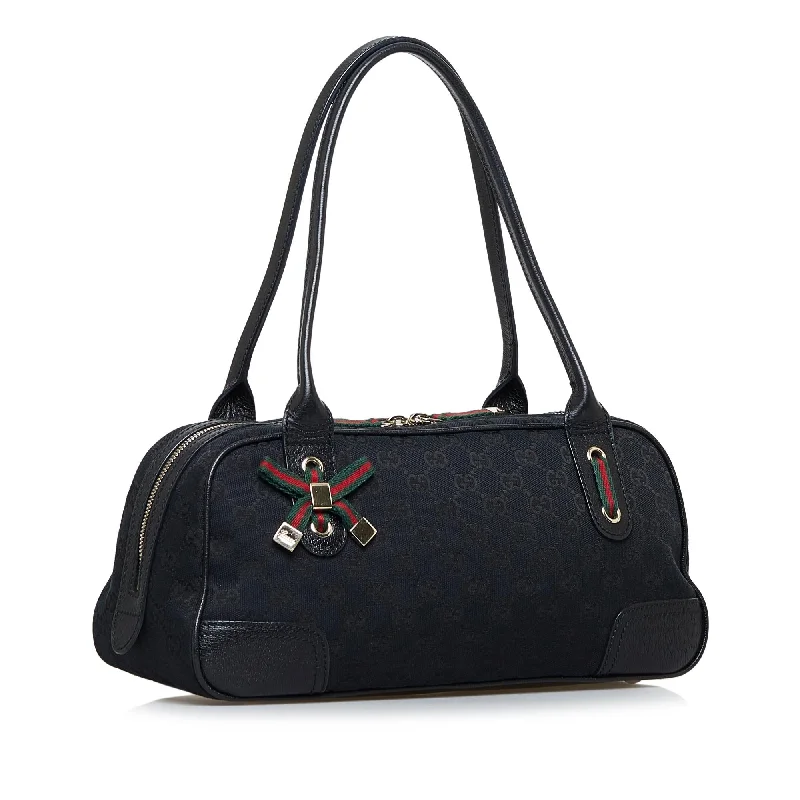 Gucci tote bags for women with a printed Gucci logoGucci GG Canvas Princy Shoulder Bag (SHG-JUvmyf)