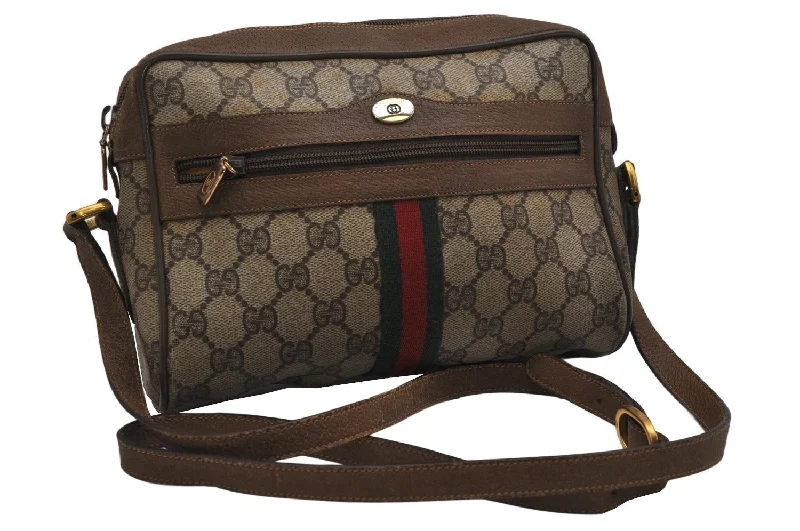 Ladies Gucci Dionysus bags in a pastel colorAuthentic GUCCI Web Sherry Line Shoulder Cross Bag GG PVC Leather Brown 0555K