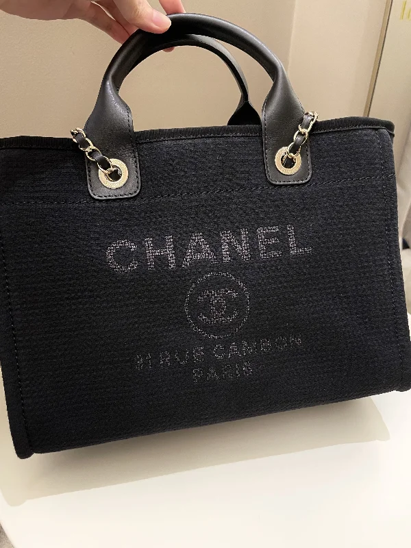 Chanel Black Handbag for Business MeetingsChanel Deauville Shopper Tote Black