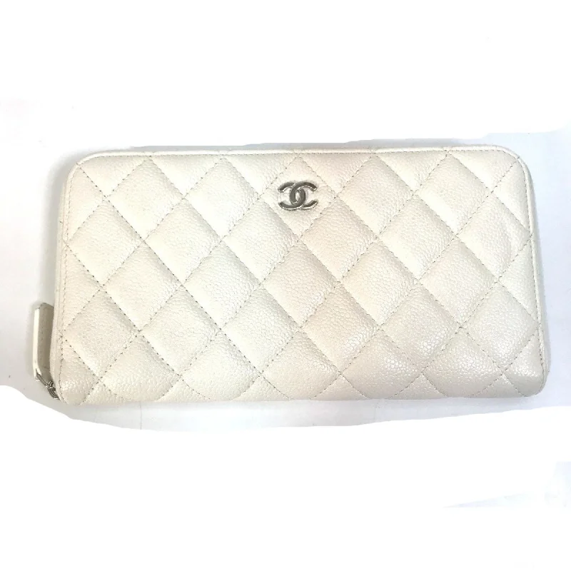 Chanel Colorful Handbag for Spring OutfitsChanel A50097 Matelasse CC Mark Quilted Wallet Long Wallet White SilverHardware