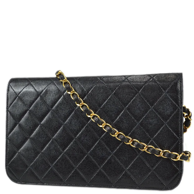 Chanel Luxury Handbag for High - End EventsChanel 1996-1997 Black Lambskin Pushlock Small Full Flap Shoulder Bag