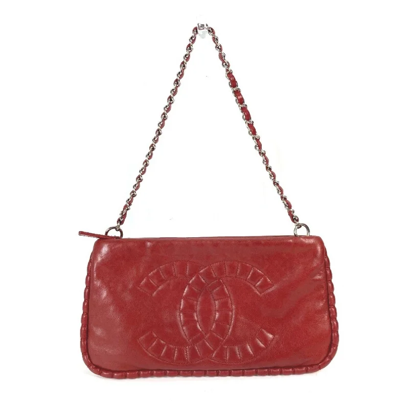 Chanel Classic Flap Bag for Evening PartyChanel A48547 10A bag shoulder chain Shoulder Bag Red SilverHardware