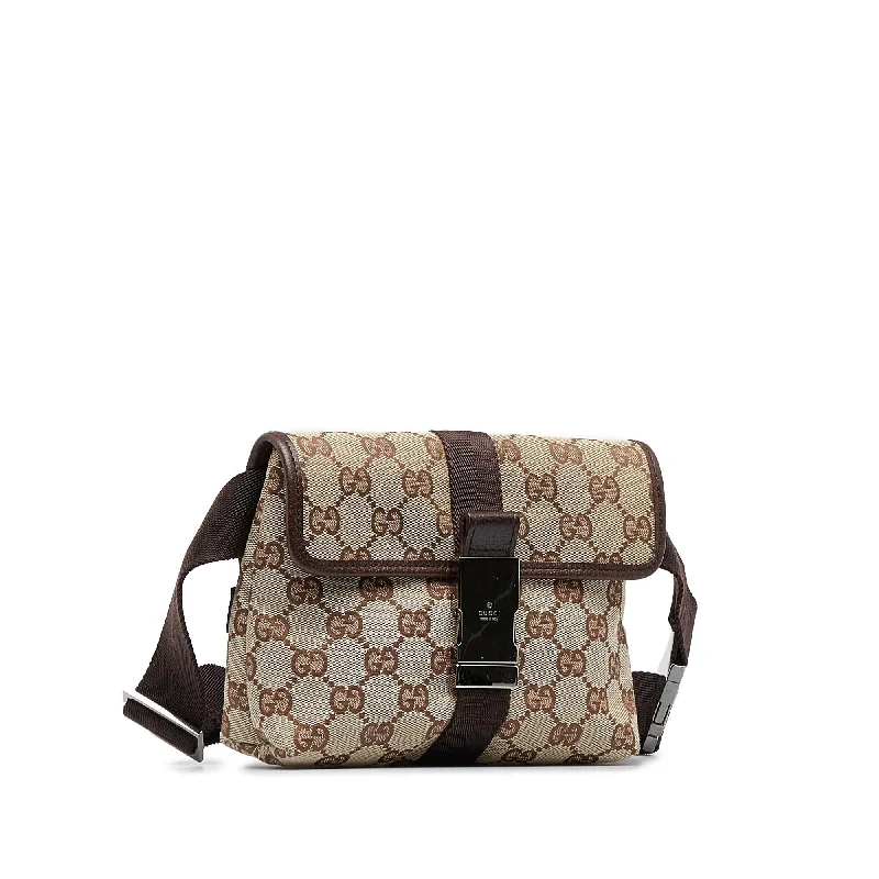 Women Gucci Sylvie bags with a detachable ribbon detailGucci GG Canvas Belt Bag (SHG-cR2Tbh)